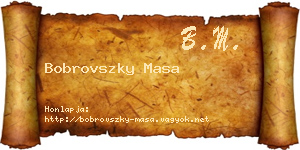Bobrovszky Masa névjegykártya